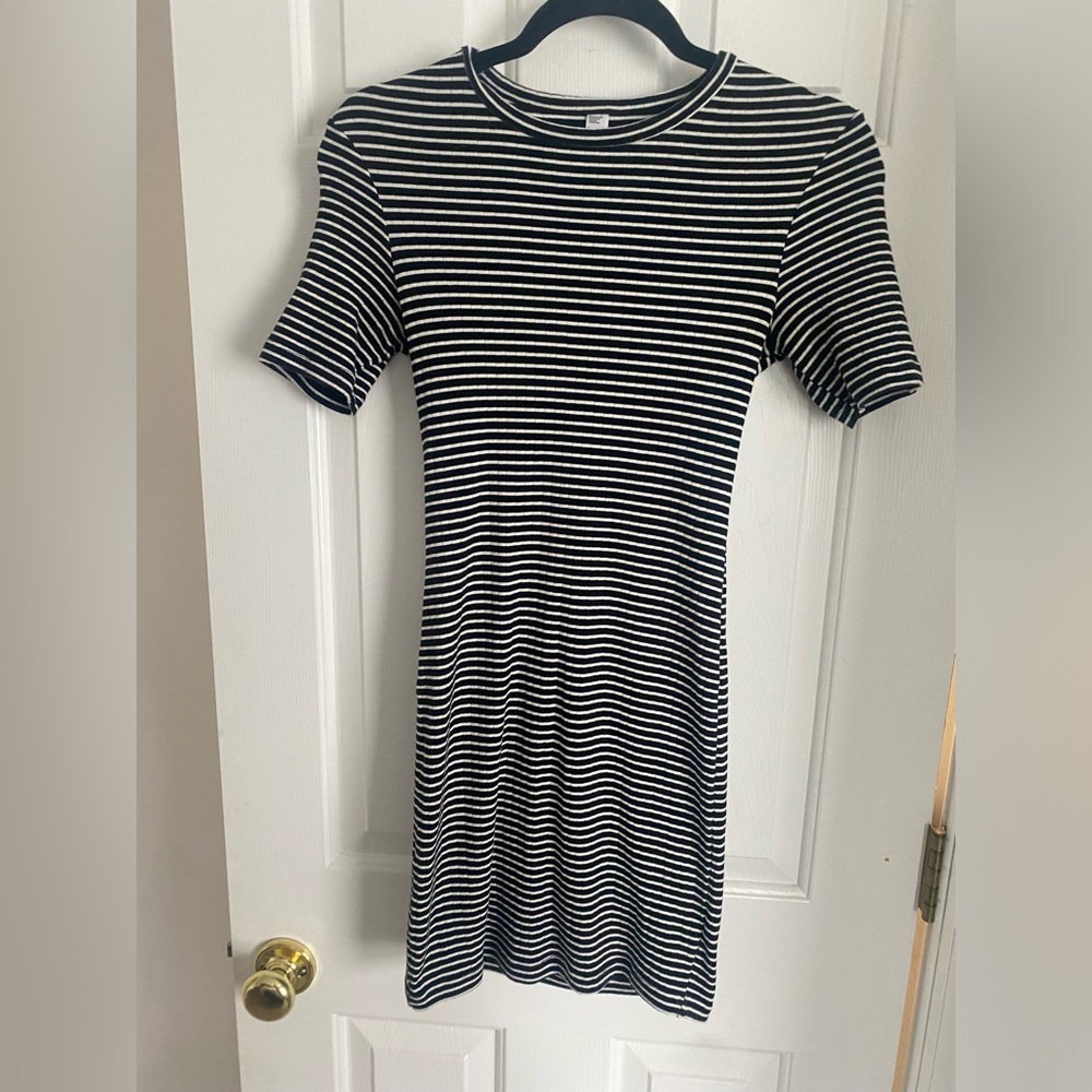American apparel black and white bodycon t shirt dress